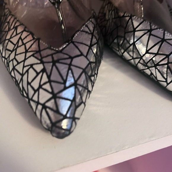 Jeffrey Campbell handmade silver ankle wrap pointy toe high heel shoes size 9.5 - Picture 15 of 17